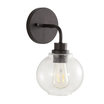 Sandrine Iron/Seeded Glass Cottage Rustic LED Vanity Light - JONATHAN Y